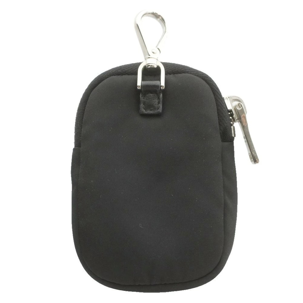 Prada Clutch Re Black Bag MW Case chain Charm Pouch Key Accessory Black